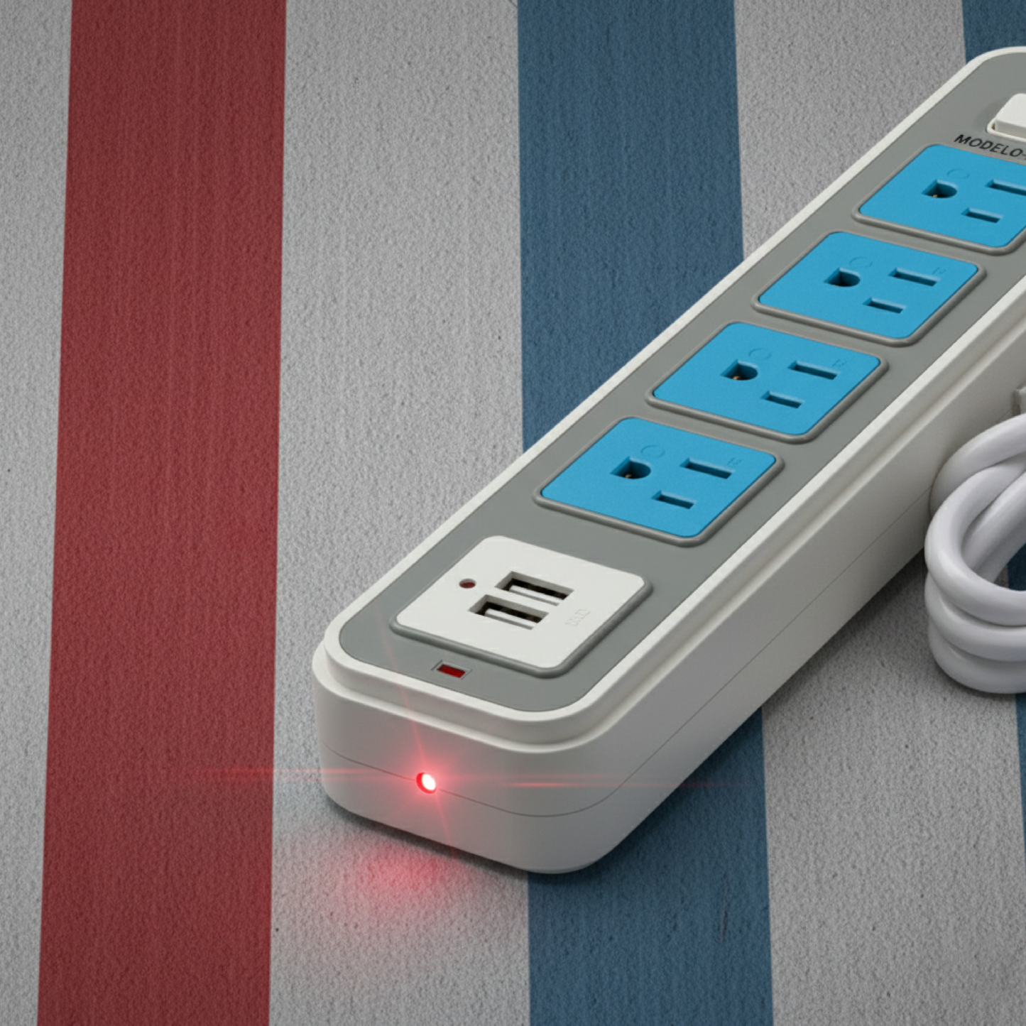 Multicontacto de 4 entradas y 2 puertos USB HL6N