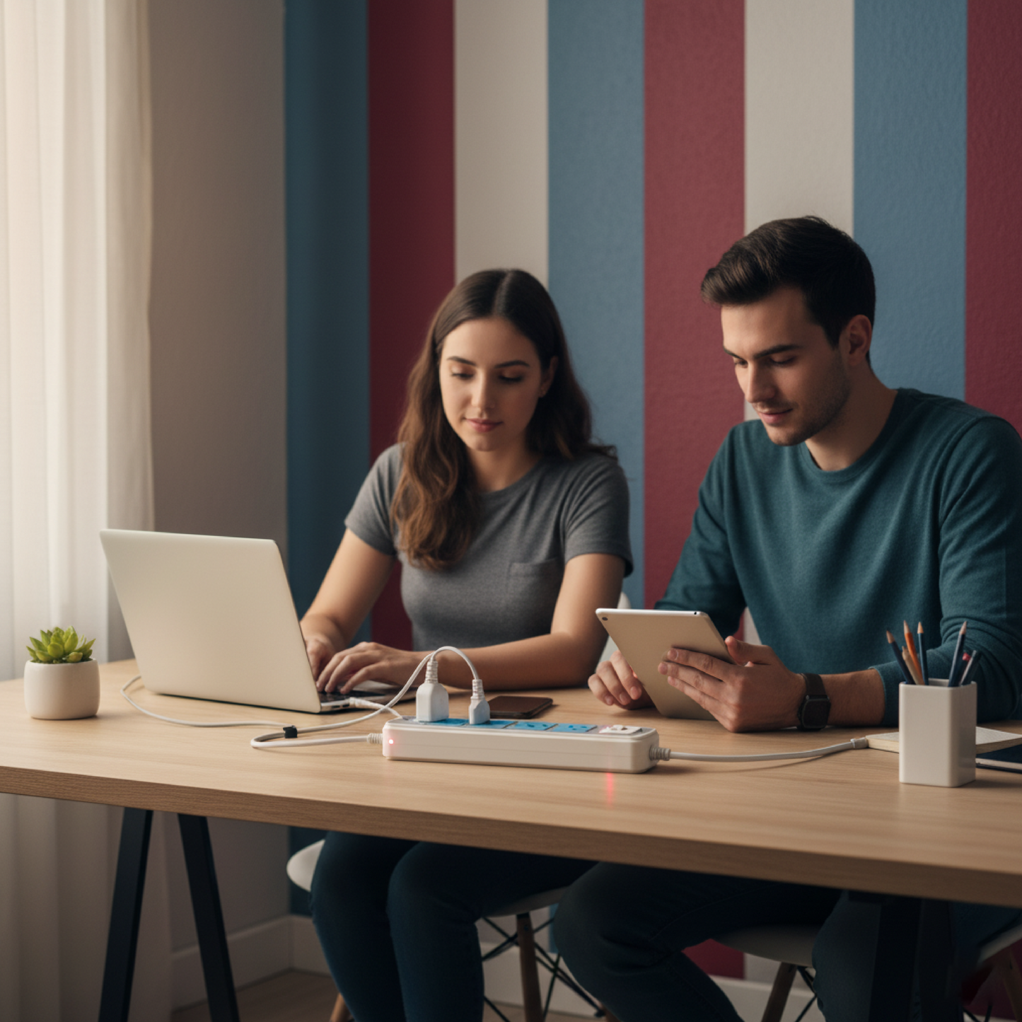 Multicontacto de 4 entradas y 2 puertos USB HL6N