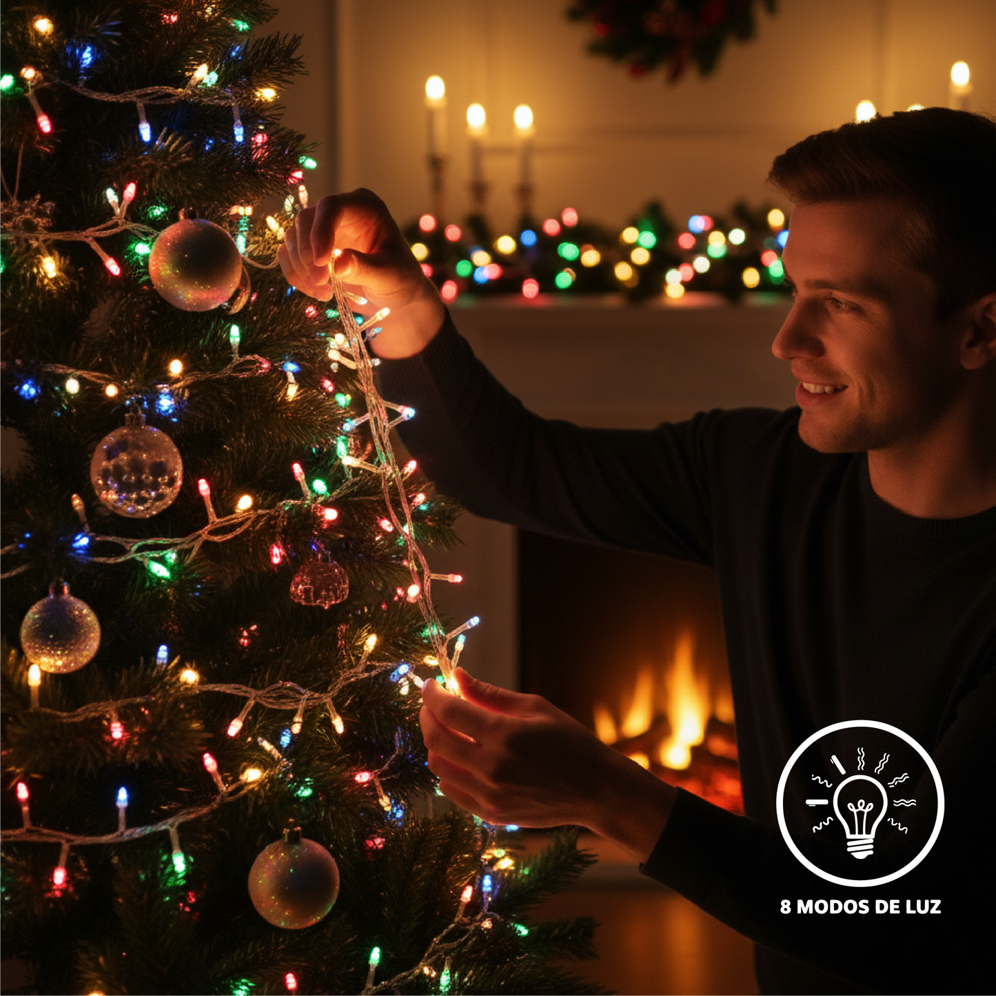 Cascada navideña de luces LED DML8172